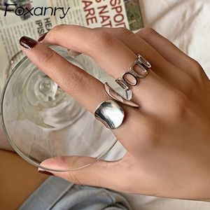 Adjustable Double Layer Silver Trendy Ring